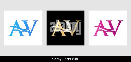 Ursprüngliches Design des Letter AV-Logos für Monogramme. AV-Logotypvorlage Stock Vektor