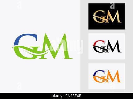 Ursprüngliches Design des GM-Logos für das Monogramm Letter. GM-Logotypvorlage Stock Vektor