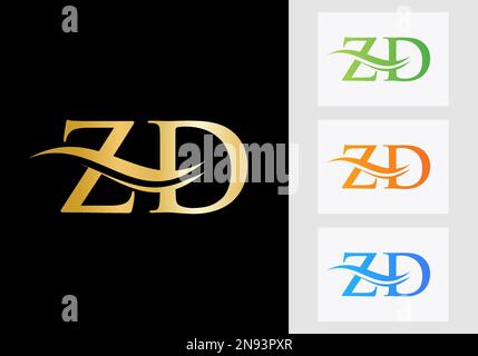 Ursprüngliches Monogramm-ZD-Logo-Design. ZD-Logotypvorlage Stock Vektor