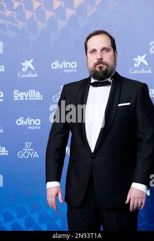 11. Februar 2023, Sevilla, Andalusien, Spanien: Carlos Vermut nimmt an den Goya Awards 37. Teil – Roter Teppich bei Fibes – Konferenz und Ausstellung am 11. Februar 2023 in Sevilla, Spanien (Kreditbild: © Jack Abuin/ZUMA Press Wire) – NUR REDAKTIONELLE VERWENDUNG! Nicht für den kommerziellen GEBRAUCH! Stockfoto