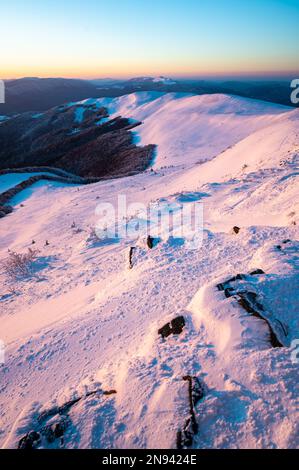 Mount Szeroki Wierch, Bieszczady Nationalpark, Karpaten, Polen. Stockfoto