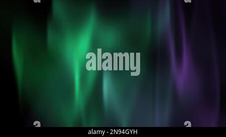 Abstrakter heller Hintergrund in Aura. 3D-Rendering von Nordpolar-aurora borealis-Lichtern bei Dunkelheit. Stockfoto