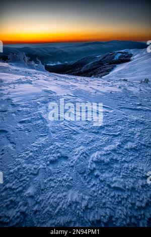 Mount Szeroki Wierch, Bieszczady Nationalpark, Karpaten, Polen. Stockfoto