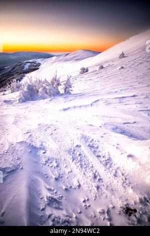 Mount Szeroki Wierch, Bieszczady Nationalpark, Karpaten, Polen. Stockfoto