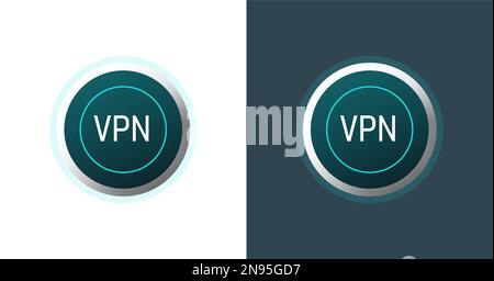 VPN-Logo für Aufkleber oder Symbol. Vektordarstellung isoliert auf Schwarz-Weiß-Farbe. Stock Vektor