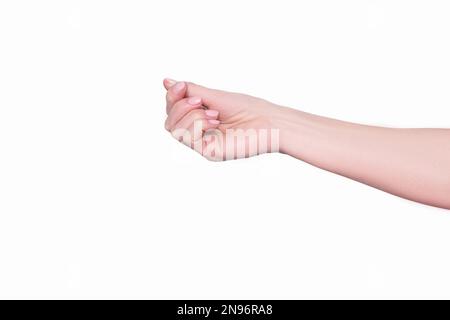 Von Hand isolierte Kreditkarte, weißer Hintergrund Stockfoto