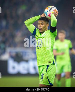 Gelsenkirchen, Deutschland. 10. Februar 2023. Paulo Otavio (Wolfsburg) Bundesliga 10.02.2023 Copyright (nur für journalistische Zwecke) von : Moritz Müll Stockfoto