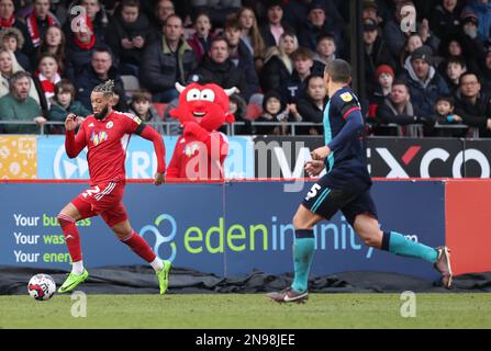 Kellan Gordan von Crawley Town während des zweiten EFL League-Spiels zwischen Crawley Town und Crewe Alexandra im Broadfield Stadium in Crawley. 11. Februar 2023 Stockfoto