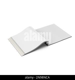 Weißbuch, Vorlage, Bereinigen, Magazin, 3D-Modellierung Stockfoto