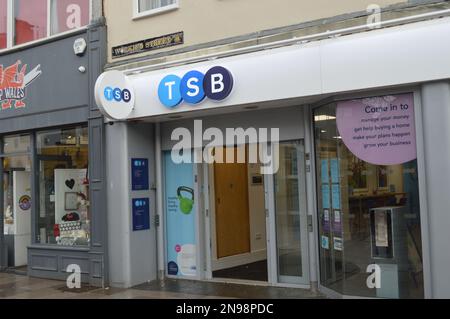 31. Januar 2023, Cardiff, Wales, Vereinigtes Königreich. TSB Bank in der Working Street. Stockfoto