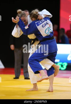 Jessica Klimkait aus Kanada und Daria Bilodid aus der Ukraine während des Judo Paris Grand Slam 2023 am 4. Februar 2023 in der Accor Arena in Paris, Frankreich – Photo Laurent Lairys / DPPI Stockfoto