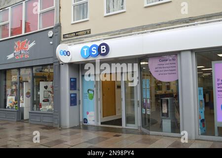 31. Januar 2023, Cardiff, Wales, Vereinigtes Königreich. TSB Bank in der Working Street. Stockfoto