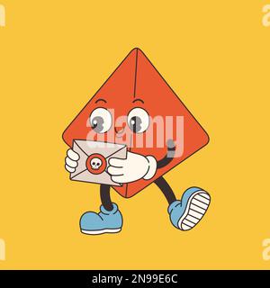 DND Dice für Brettspiele im klassischen Cartoon-Stil, groovy RPG-Würfel für Tischspielvektor Stock Vektor