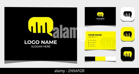 Template Logo Creative Voice Chat, Initial R, minimalistisch, Jugend, modernes Konzept. Kreative Vorlage mit Farbpalette, visuellem Branding, Busine Stock Vektor