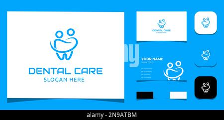 Template Logo Creative Dental, Zahn, Familienkonzept. Kreative Vorlage mit Farbpalette, visuellem Branding, Visitenkarte und Symbol. Stock Vektor