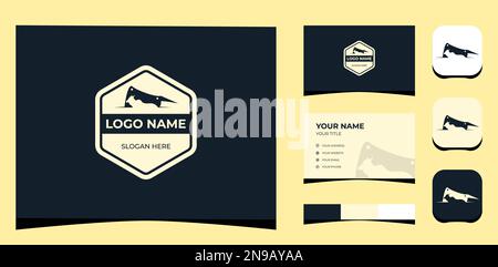 Template Logo Creative Meat, Restaurant, Kuhschlachtung, Vintage-Konzept. Kreative Vorlage mit Farbpalette, visuellem Branding, Visitenkarte und Symbol. Stock Vektor