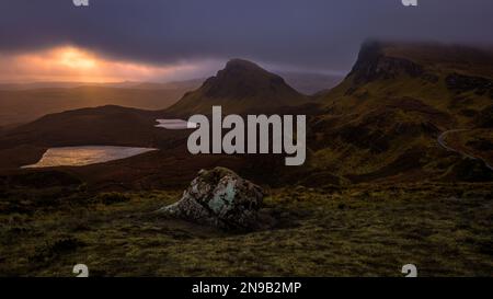 Am frühen Morgen auf dem Trotternish Ridge, Isle of Skye Stockfoto