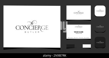 Vorlage Logo Creative The Concierge Butler Club. Kreative Vorlage mit Farbpalette, visuellem Branding, Visitenkarte und Symbol. Stock Vektor