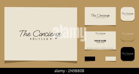 Vorlage Logo Creative The Concierge Butler Club. Kreative Vorlage mit Farbpalette, visuellem Branding, Visitenkarte und Symbol. Stock Vektor