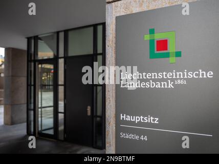 Vaduz, Liechtenstein - 18. November 2022: Die Liechtensteinische Landesbank AG wurde 1861 gegründet und ist ein Finanzinstitut im Fürstentum L. Stockfoto