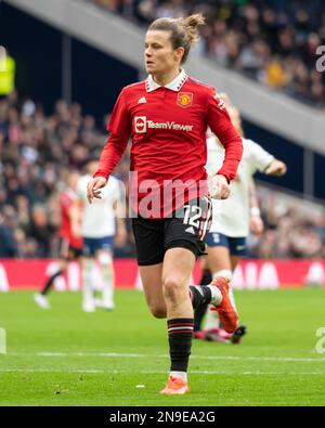 London, Großbritannien. 12. Februar 2023. London, England, 12. 2023. Februar Ladd (12 Manchester United) während des Womens Super League Spiels zwischen Tottenham Hotspur und Manchester United im Tottenham Hotspur Stadium, England. (Daniela Torres/SPP) Kredit: SPP Sport Press Photo. Alamy Live News Stockfoto