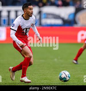 ARNHEM, NIEDERLANDE - FEBRUAR 12: Naoki Maeda vom FC Utrecht während des niederländischen Eredivisie-Spiels zwischen Vitesse und FC Utrecht in Gelredome am 12. Februar 2023 in Arnhem, Niederlande (Foto: Ben Gal/Orange Pictures) Stockfoto