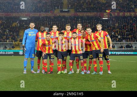 Lecce, Italien. 11. Februar 2023. US Lecce-Team beim Spiel US Lecce vs AS Roma, italienische Fußballserie A in Lecce, Italien, Februar 11 2023 Kredit: Independent Photo Agency/Alamy Live News Stockfoto