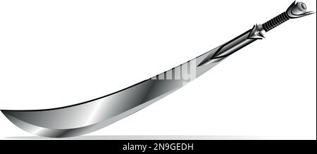 Eine leichte Machete aus kaltem Stahl glitzert vor Gefahr. Stock Vektor