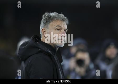 Lecce, Italien. 11. Februar 2023. Marco Baroni (Lecce) beim Spiel US Lecce vs AS Roma, italienische Fußballserie A in Lecce, Italien, Februar 11 2023 Kredit: Independent Photo Agency/Alamy Live News Stockfoto