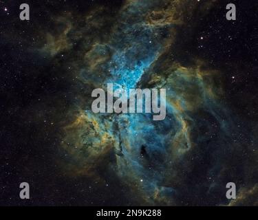 Der Carina-Nebel ein großer, komplexer Bereich heller und dunkler Nebel im Arm der Carina Sagittarius der Milchstraße Galaxie Stockfoto