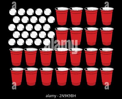 Beer Pong USA Flaggenvektor. Stock Vektor