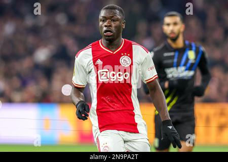 AMSTERDAM, NIEDERLANDE - FEBRUAR 12: Brian Brobbey von Ajax während des niederländischen Eredivisie-Spiels zwischen Ajax und RKC Waalwijk in der Johan Cruyff Arena am 12. Februar 2023 in Amsterdam, Niederlande (Foto von Peter Lous/Orange Pictures) Guthaben: Orange Pics BV/Alamy Live News Stockfoto