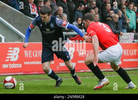 FC United of Manchester gegen Warrington Town Stockfoto