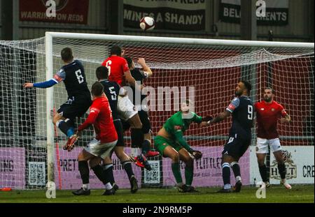 FC United of Manchester gegen Warrington Town Stockfoto