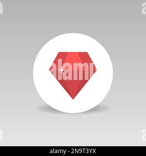 Juweliergeschäft. Rotes Rautenvektorsymbol Stock Vektor