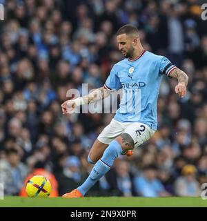 Manchester, Großbritannien. 12. Februar 2023. Kyle Walker #2 von Manchester City während des Premier League-Spiels Manchester City gegen Aston Villa im Etihad Stadium, Manchester, Großbritannien, 12. Februar 2023 (Foto von Mark Cosgrove/News Images) in Manchester, Großbritannien, am 2./12. Februar 2023. (Foto: Mark Cosgrove/News Images/Sipa USA) Guthaben: SIPA USA/Alamy Live News Stockfoto