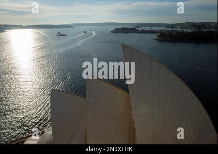 Blick vom Dach des Sydney Opera House in Sydney, Australien; Sydney, New South Wales, Australien Stockfoto