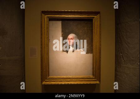 Die National Portrait Gallery im Smithsonian Museum of American Art zeigt das unvollendete Porträt von George Washington von Gilbert Stuart Stockfoto