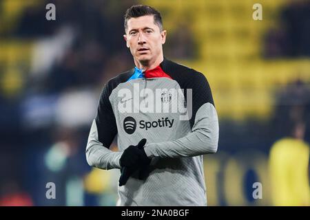 Robert Lewandowski (FC Barcelona, Nr. 9) wärmt sich auf Stockfoto