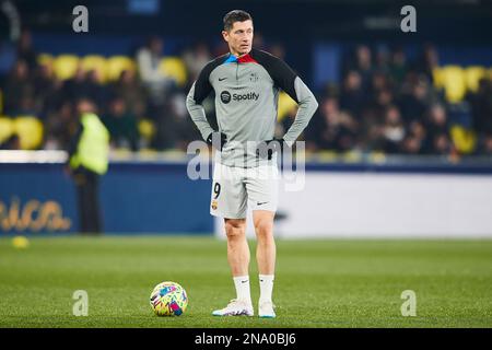 Robert Lewandowski (FC Barcelona, Nr. 9) wärmt sich auf Stockfoto