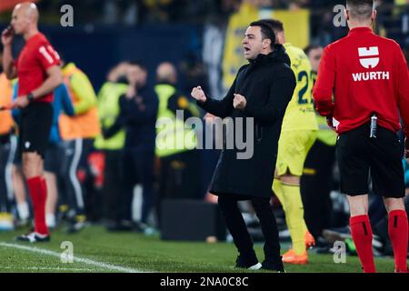 Xavi Hernandez (FC Barcelona) Cheftrainer reagiert Stockfoto