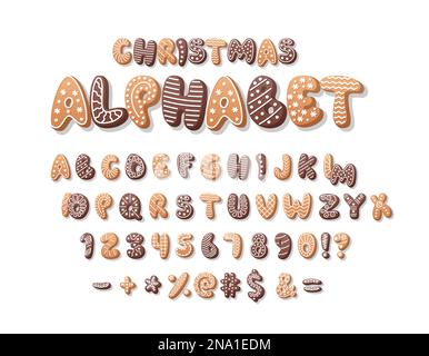 Lebkuchen-Schriftartsatz Stock Vektor