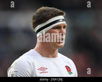 2023 Guinness Six Nations, Twickenham Stadium, England, Vereinigtes Königreich. 12. Februar 2023. Owen Farrell aus England beim Guinness Six Nations-Spiel 2023 zwischen England und Italien: Anerkennung: Ashley Western/Alamy Live News Stockfoto