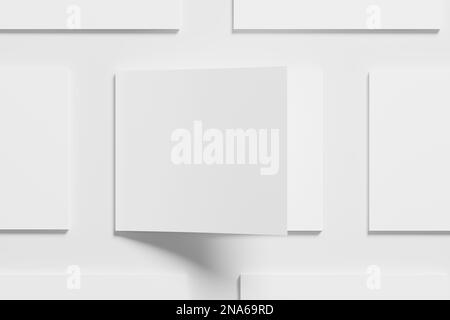 US Letter Landscape Magazine 3D Rendering White Blank Mockup Stockfoto