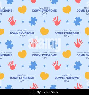 World Down Syndrome Day Seamless Pattern Design in Template handgezeichnete Cartoon Flat Illustration Stock Vektor