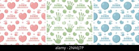 World Down Syndrome Day Seamless Pattern Design in Template handgezeichnete Cartoon Flat Illustration Stock Vektor