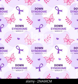 World Down Syndrome Day Seamless Pattern Design in Template handgezeichnete Cartoon Flat Illustration Stock Vektor