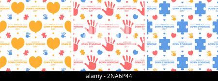World Down Syndrome Day Seamless Pattern Design in Template handgezeichnete Cartoon Flat Illustration Stock Vektor