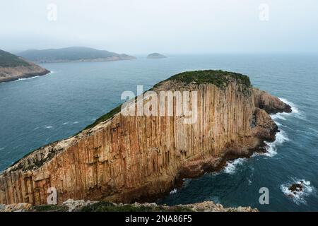 Po Pin Chau Island im Sai Kung East Country Park in Hong Kong. Stockfoto