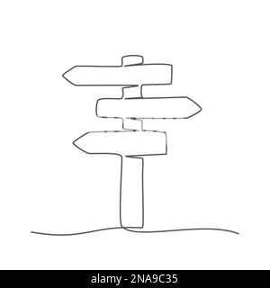 Straßenschild: Eine Linie auf weißem Hintergrund Stock Vektor